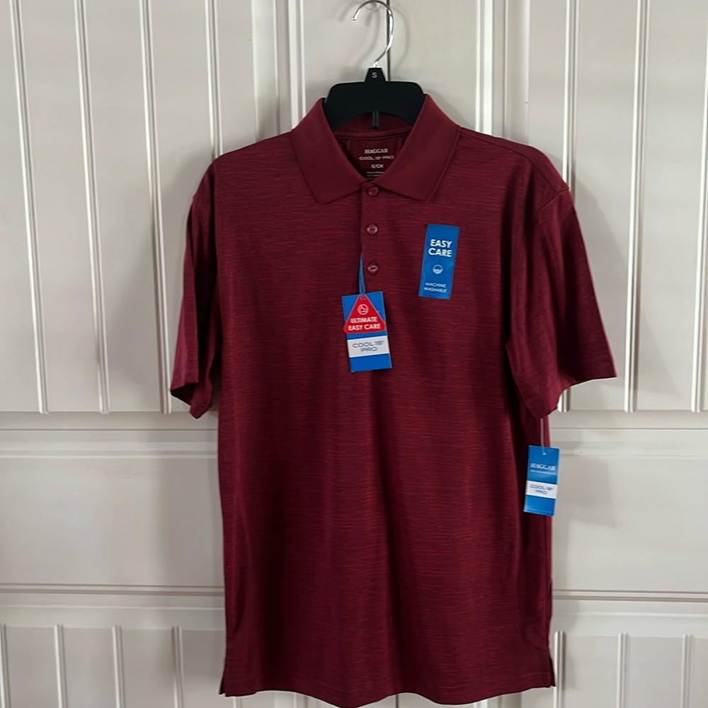 Men’s Haggar Golf Shirt Size: Small Crimson Red Cool 18 Pro  Ultimate Easy Care